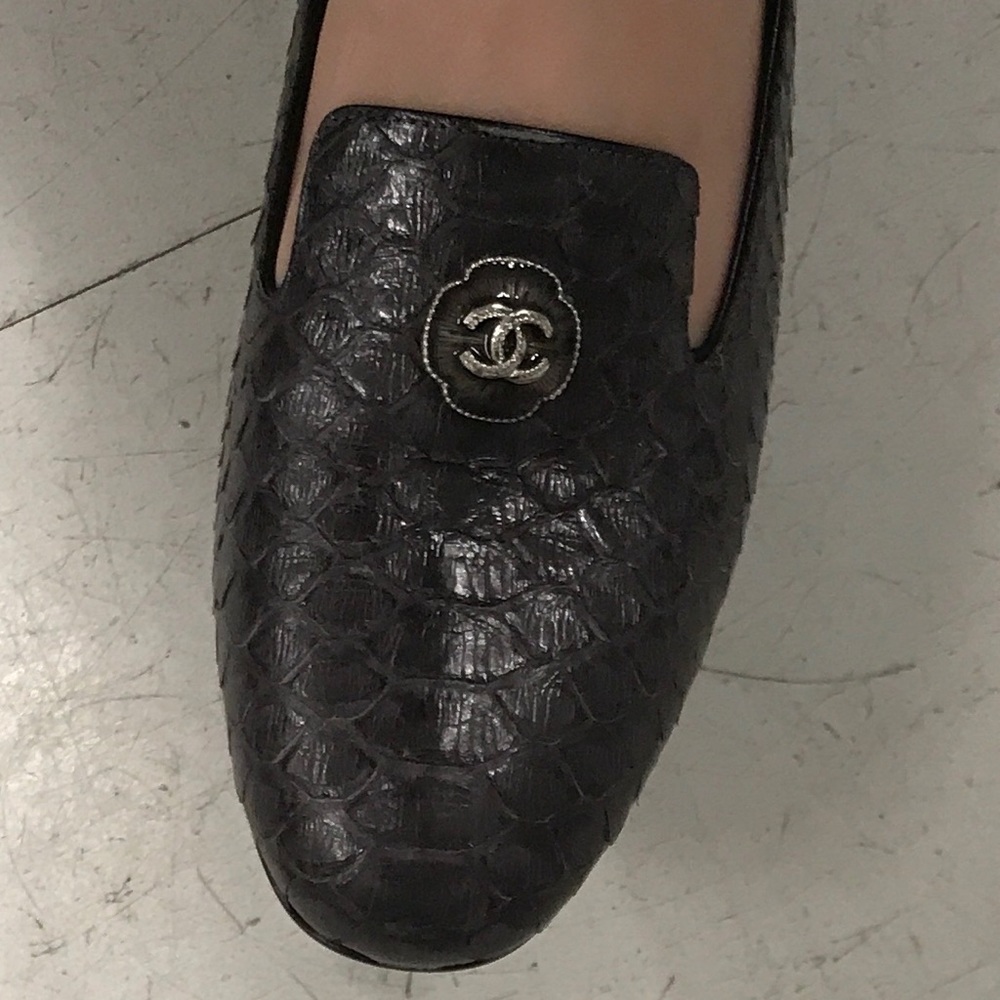 Unworn Chanel python loafers